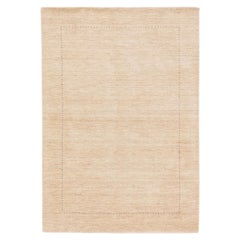 Tapis moderne en laine massive beige de style Gabbeh fait à la main