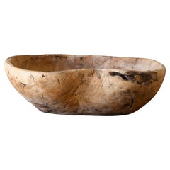 Antique 19th Century Swedish Folk Art Root Wood Bowl