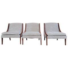 Used Mid-Century Modern Ben Seibel Slipper Chairs, Set of 3