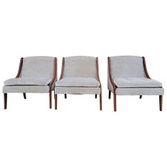 Mid-Century Modern Ben Seibel Slipper Chairs, Set of 3