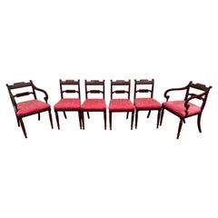 Set of 6 19th Century Mahogany English Regency Dining Chairs
