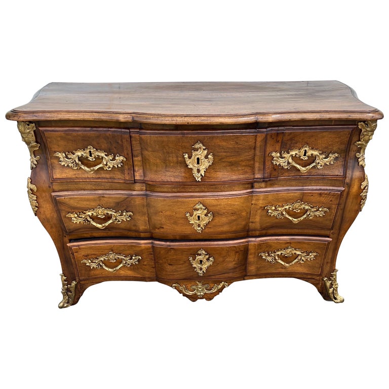 Fine 18th Century French Regence Period Walnut Commode with Ormolu ...