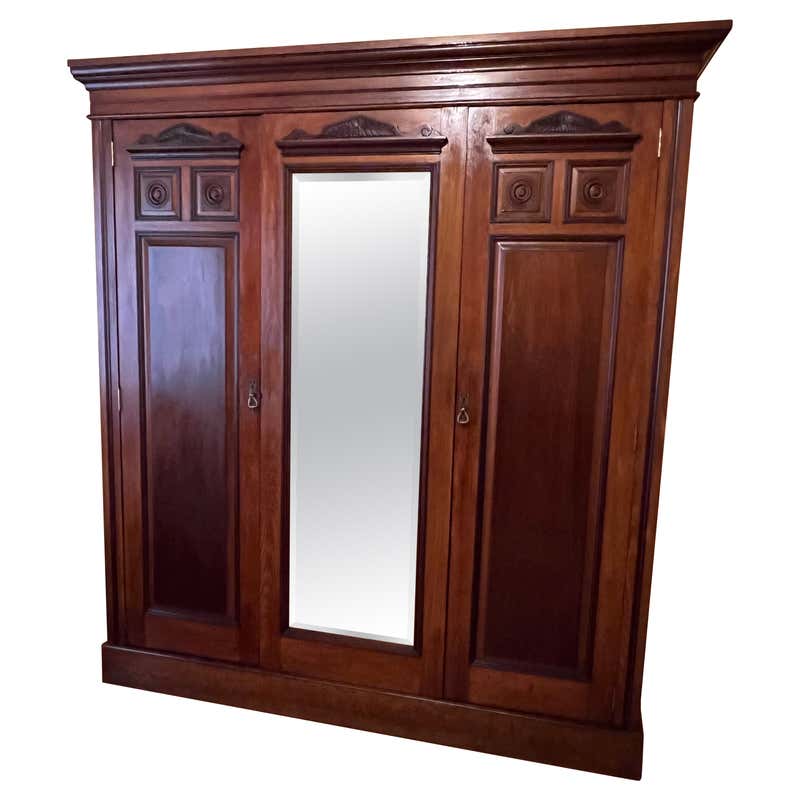 Antique Australian Cedar Two Mirror Door Wardrobe For Sale at 1stDibs ...