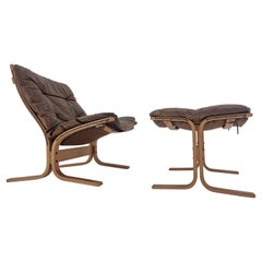 Midcentury Lounge Chair & Ottoman, Ingmar Relling, Westnofa, Norway, 1970s