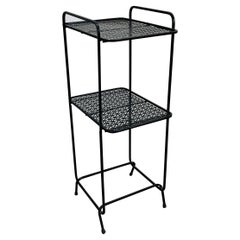 1960s Black Metal Mesh Side Table