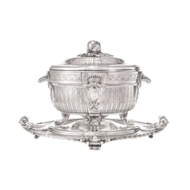 Silver Plate Soup Tureen and Cover with Matching Stand by Christofle, Paris