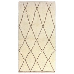 3.4x6 Ft Modern Moroccan Rug, 100% Natural Undyed Wool, Custom Options Available