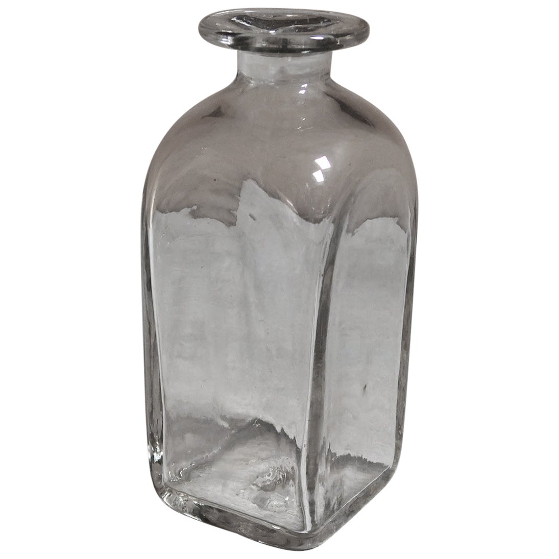 Antique Square Shaped Glass Carafe, English, 19th Century For Sale