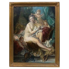19th Century Oil Painting "the Toilette of Venus" After Francois Boucher
