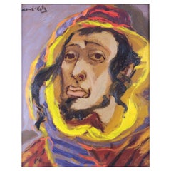 Mane-Katz, Oil Portrait Painting of Rabbinical Student