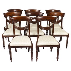 Vintage Set 8 Regency Revival Swag back Dining Chairs 20th Century