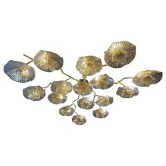 Blumen-Kronleuchter aus Muranoglas in Gold