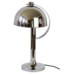 Rare Florian Schulz Mid-Century Vintage Modernist Chrome Adjustable Table Lamp