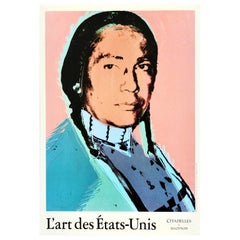 Affiche d'origine d'exposition vintage L'Art des États-Unis - Pop Art américain - Russell Means