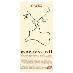 Original Vintage Poster Orfeo Monteverdi Opera De Lyon Music Greek Legend Art
