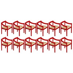 Vico Magistretti "Carimate" Dining Chairs for Cassina, 1960 Set of 12