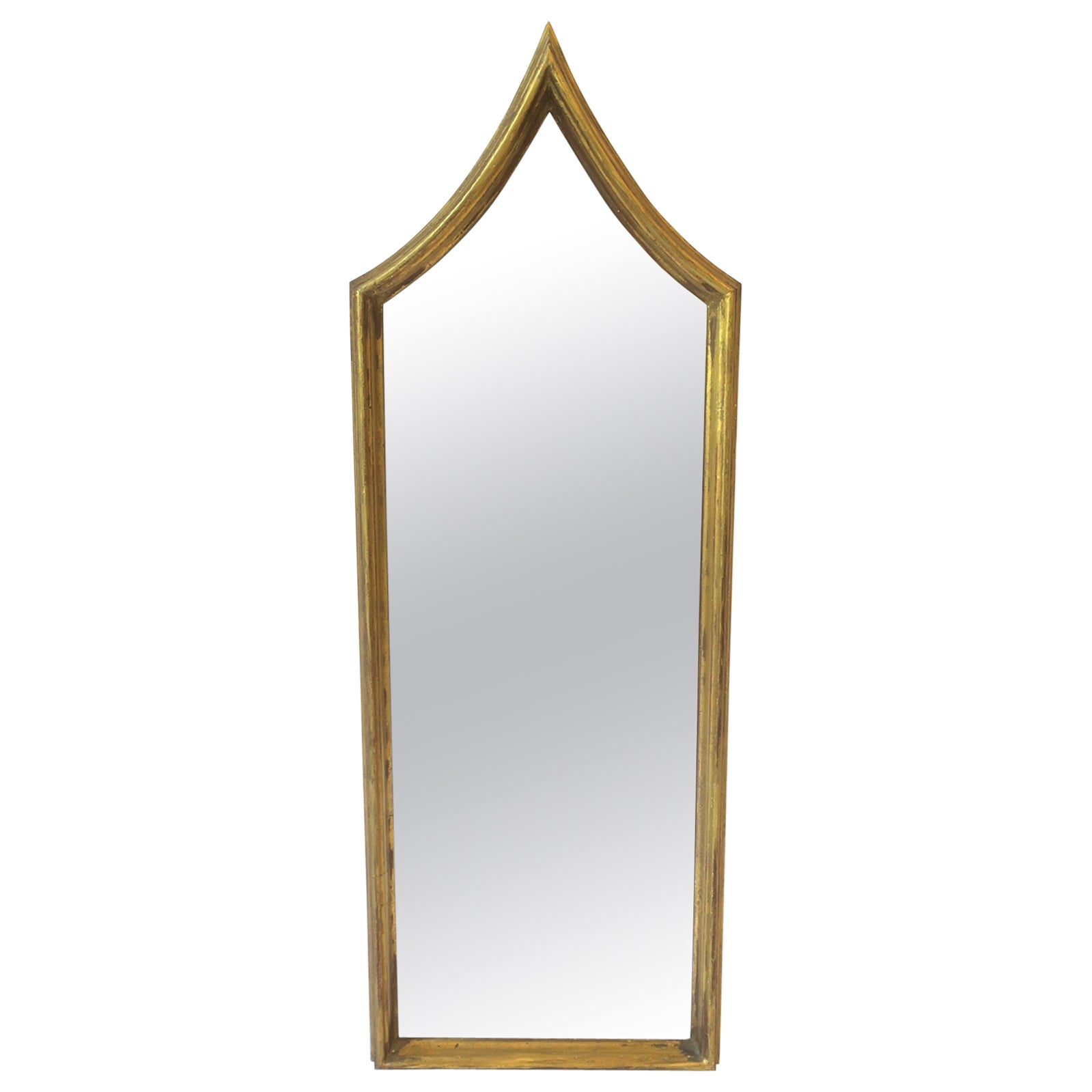 Italian Hall Foyer Vanity Wall Mirror with Gold Giltwood Frame For Sale