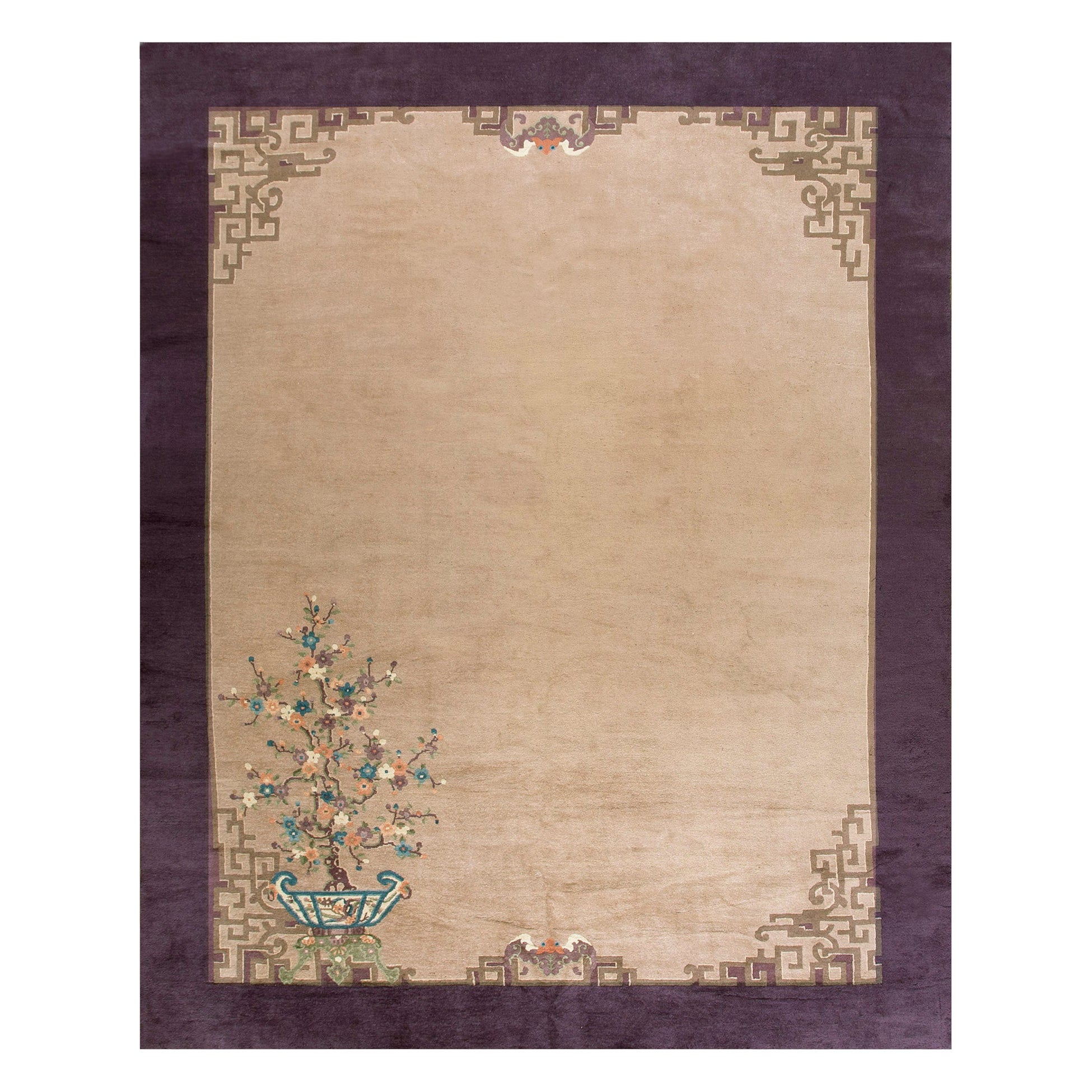 Chinesischer Art-déco-Teppich aus den 1920er Jahren ( 9''3'''' x 11''8'''' - 282 x 282 x 355 )