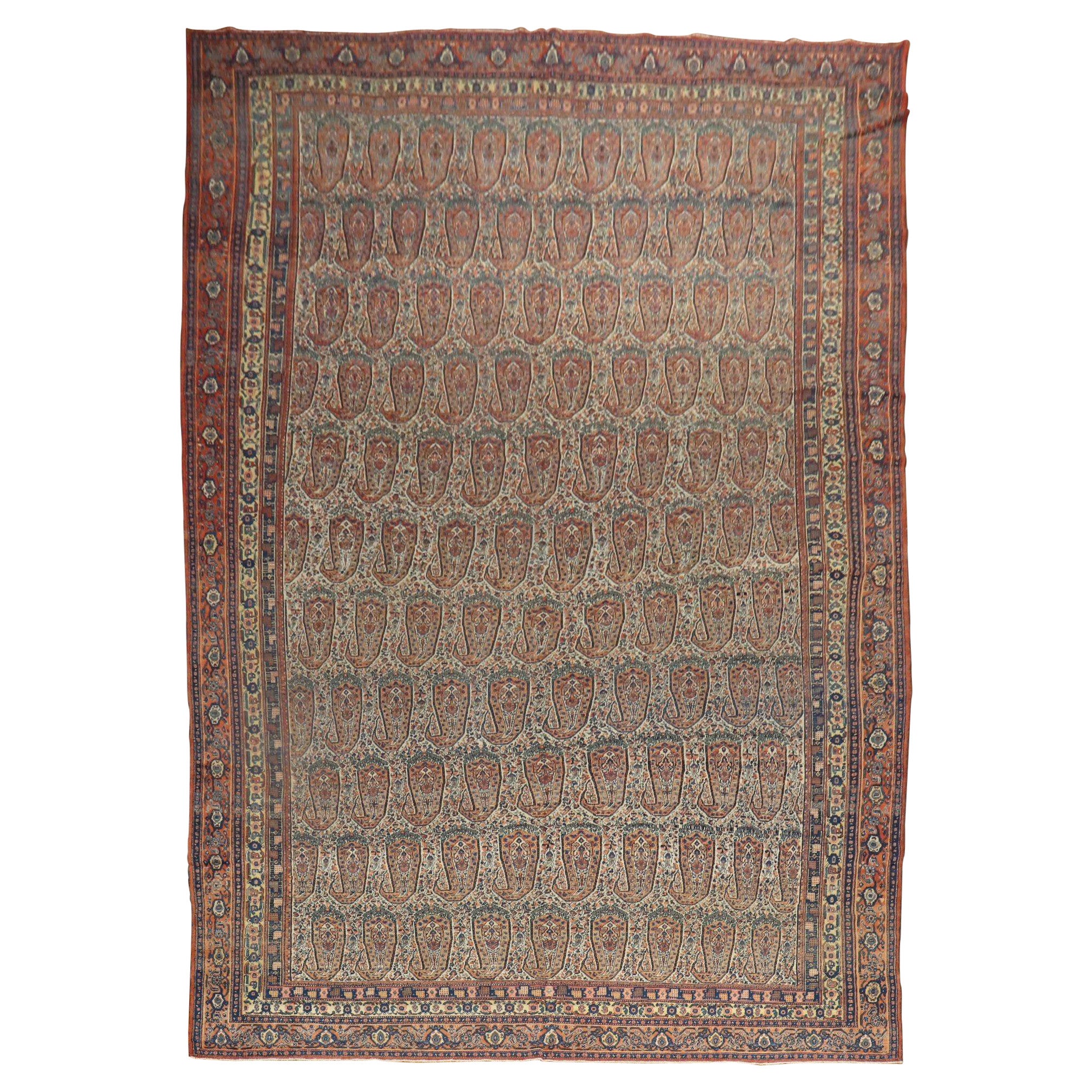 Large Antique Persian Senneh Rug For Sale