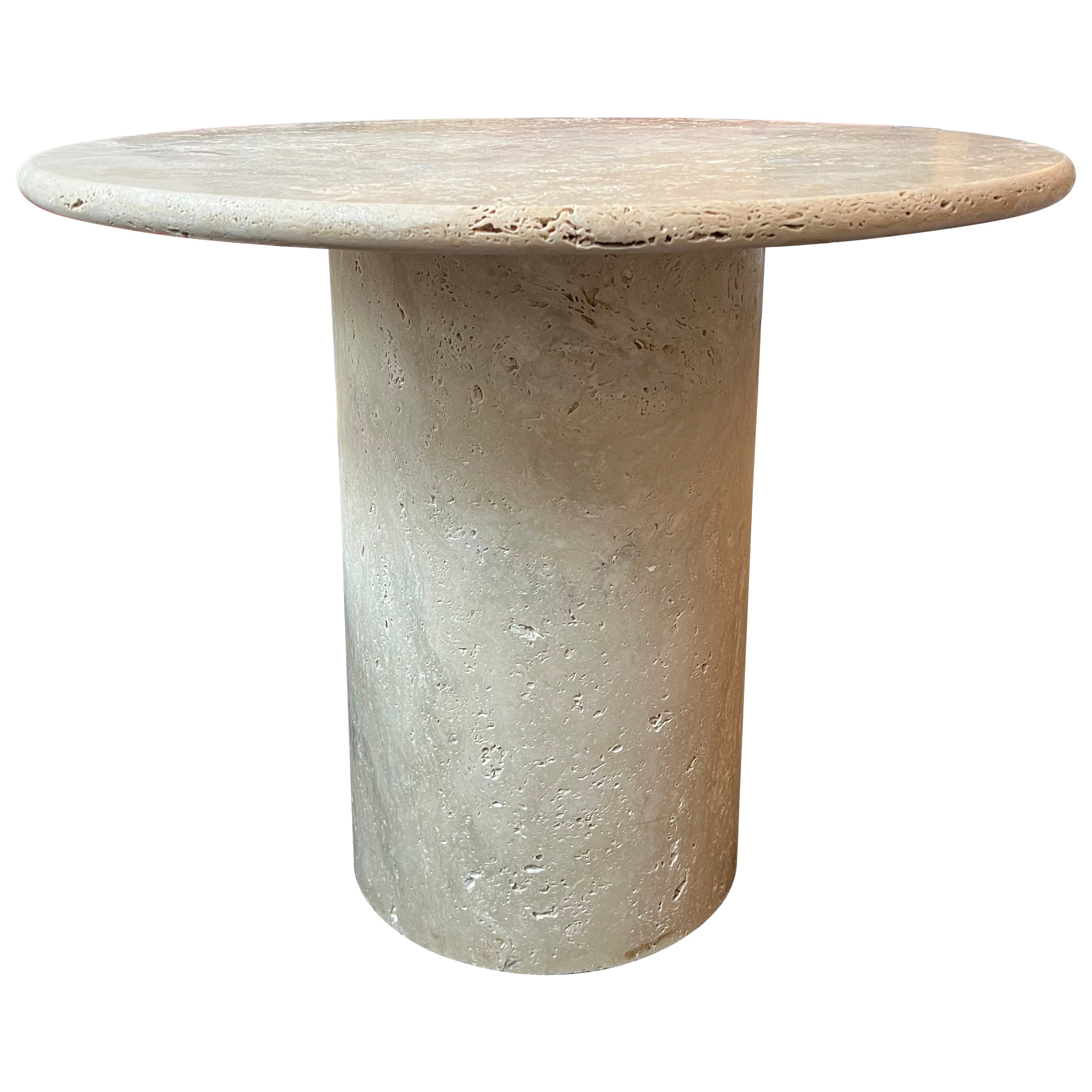 Travertine and Glass Dining Table at 1stDibs