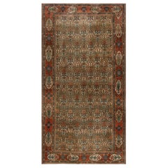 19th Century Persian Bibikabad Galley Carpet ( 6'8" x 12'10"- 203 x 392 )