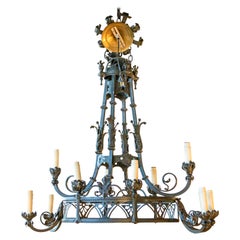 Oval Wrought Iron Chandelier