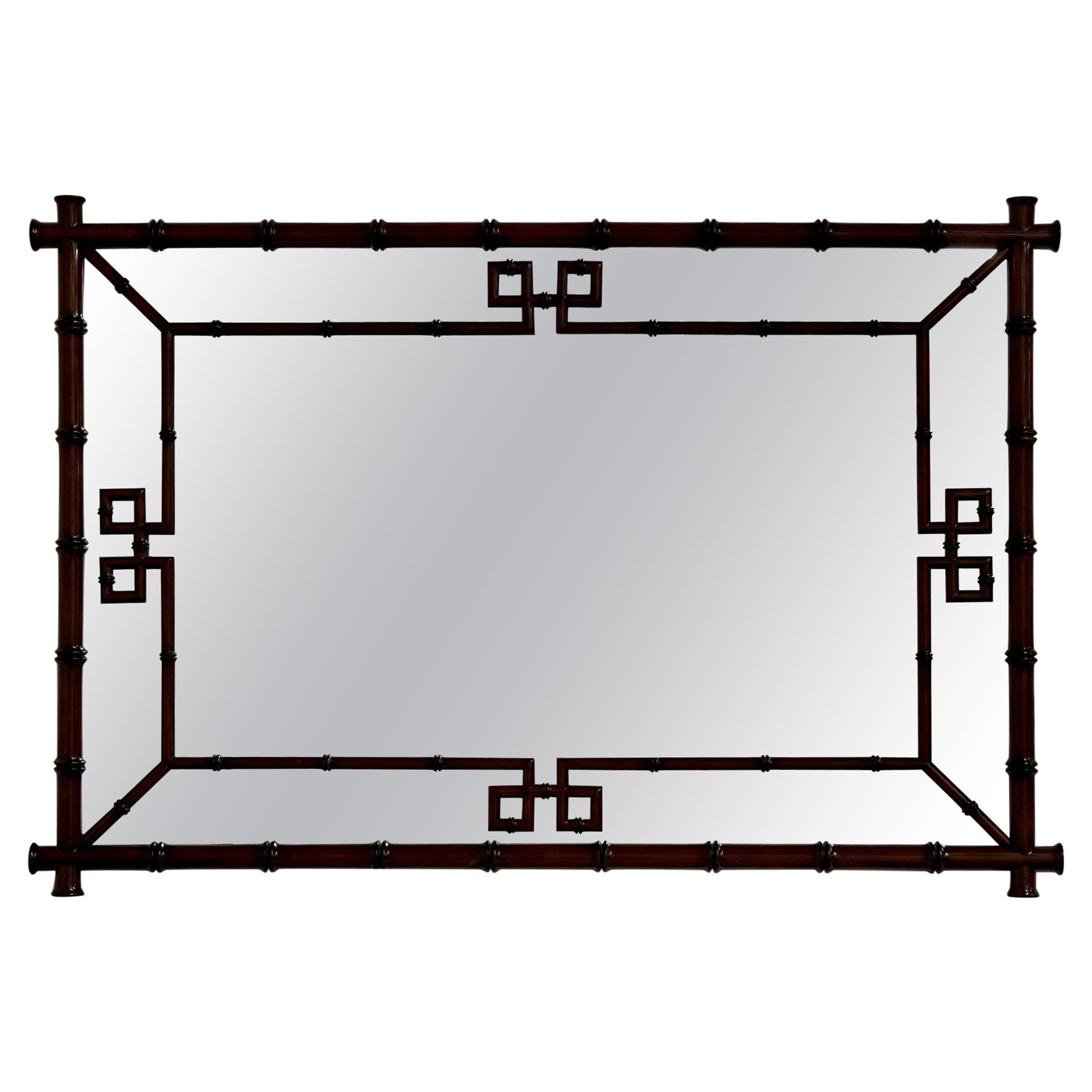 Espejo de pared, consola, de metal imitación bambú, puede colgarse de cualquier lado