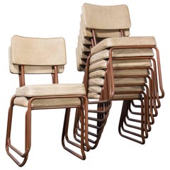 1970's COX Tubular Metal Upholstered Dining Chairs Set of Nine