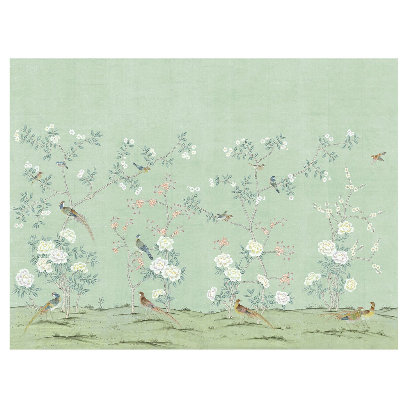 Maysong Sea Mist Chinoiserie Mural Wallpaper For Sale