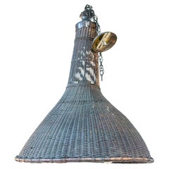 Wicker Cone Light Fixture