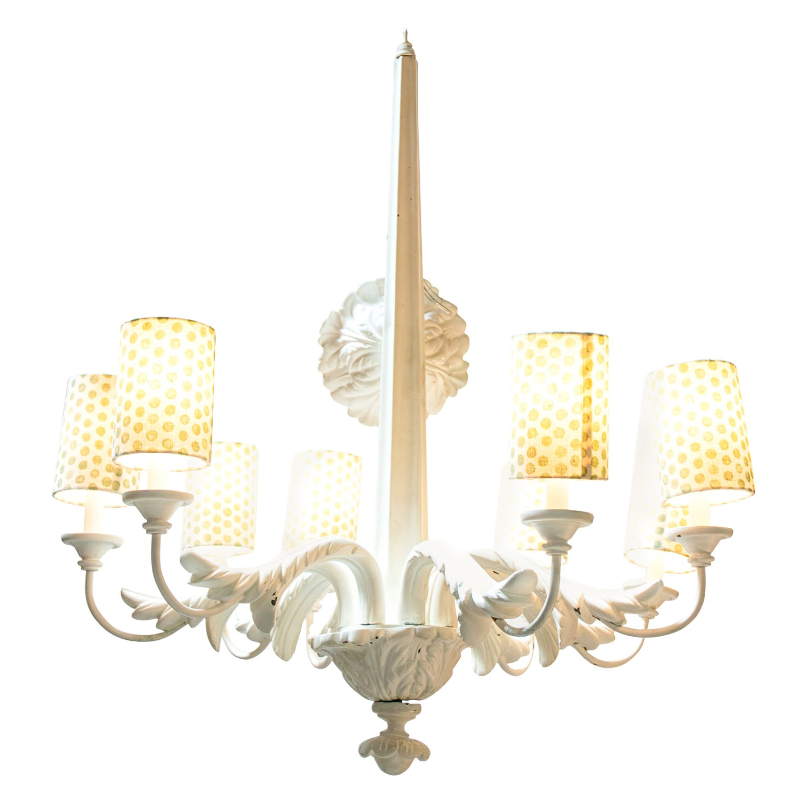 Eight Arm Carved Chandelier For Sale