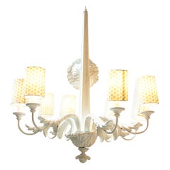 Eight Arm Carved Chandelier