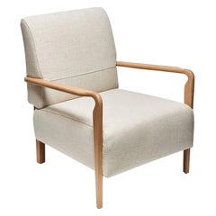 Oak and Linen Niguel Lounge Chair by Lawson-Fenning