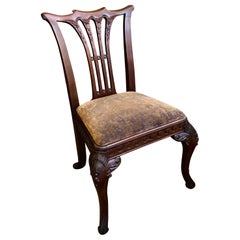 Antique American Hand Carved Mahogany Geo. I Style Neoclassical Side Chair