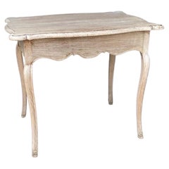 19th Century French Louis XV Bleached Oak Side Table