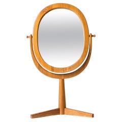 Midcentury Pine Table Mirror, Erik Höglund, Boda, Sweden, 1960s