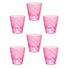 Country Style Set of Six Glass Tumbler Pink Sofina Boutique Kitzbuehel