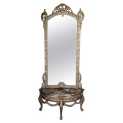 20th Century Beautiful Console Mirror/Floor Mirror in the Louis XV, Gilt