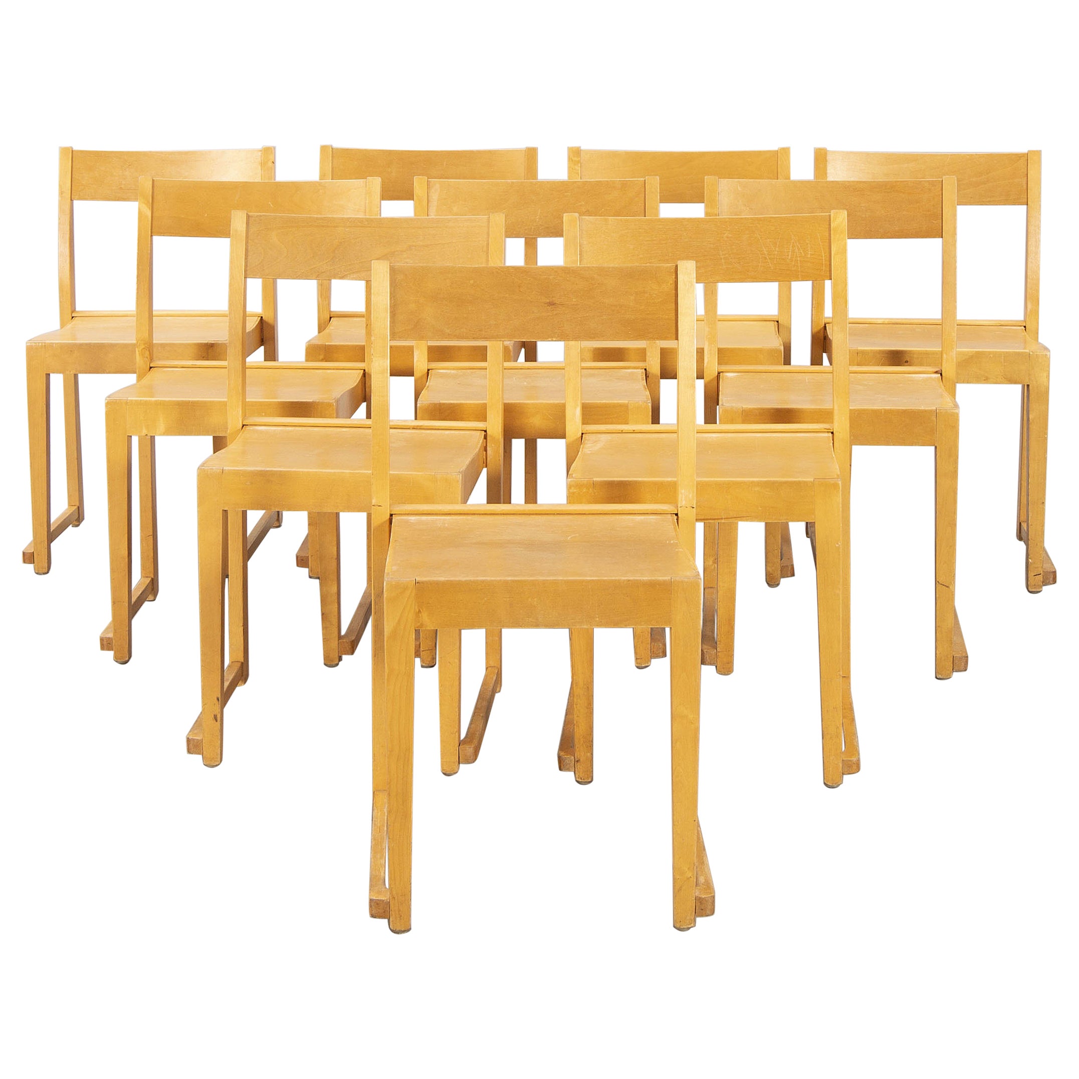 Sven Markelius, Set of 10 Dining Chairs in Birch, Orchestra Chairs, Mid  Century at 1stDibs