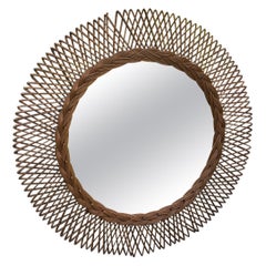 Vintage Rattan Sun Mirror