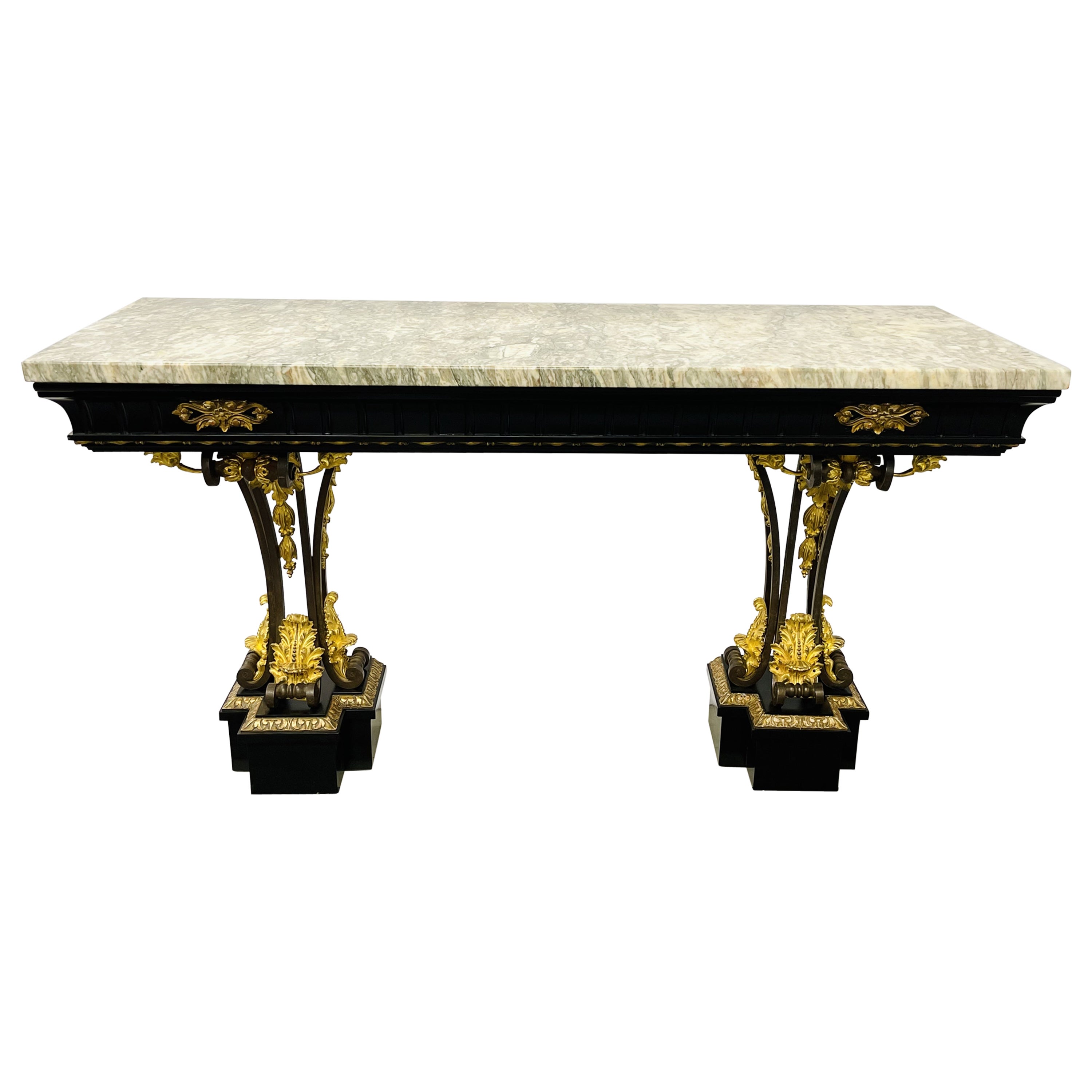 Neoclassical Style Console Table, Refinished, Bronze, Celebrity Provenance For Sale