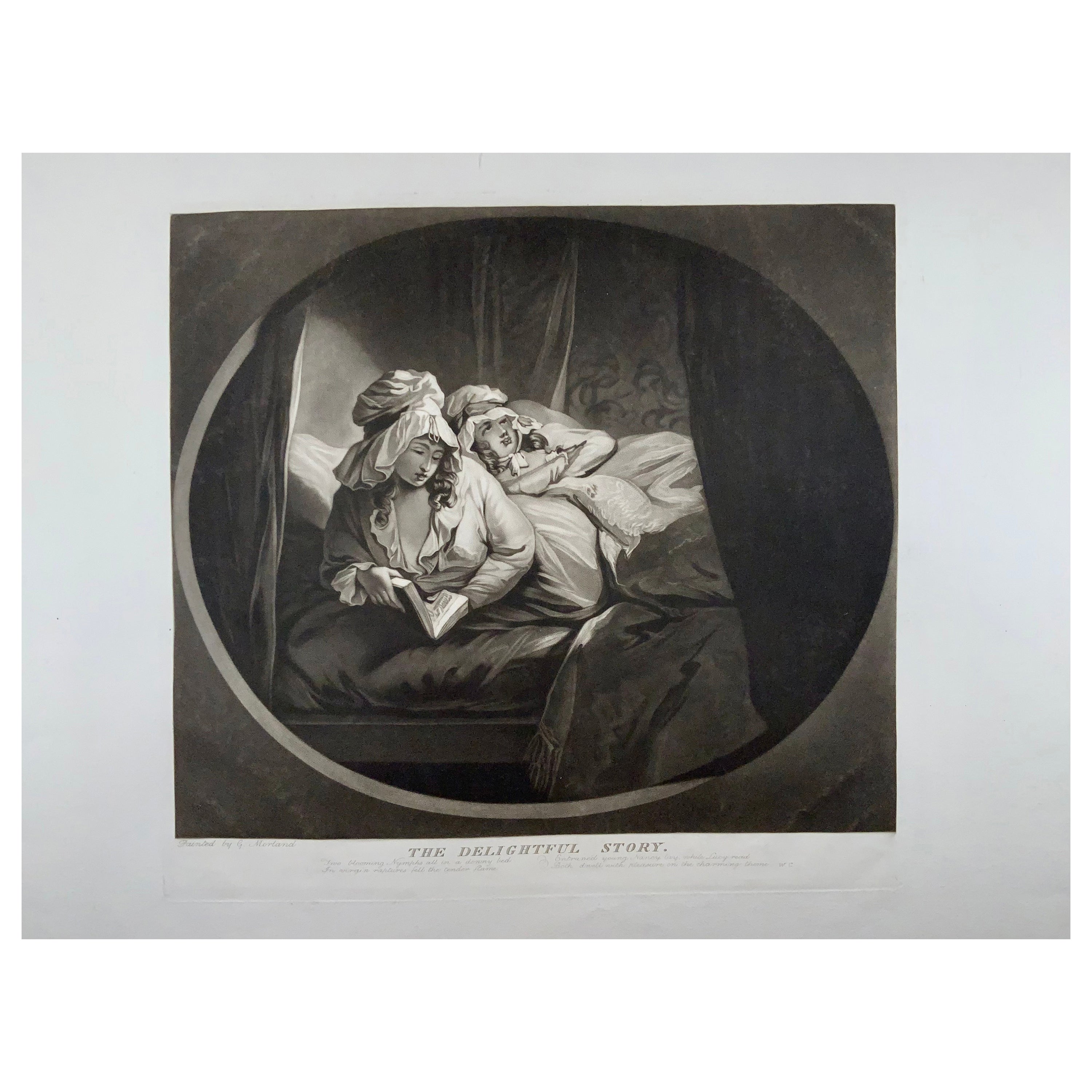 Delightful Story, Large Mezzotint by William Ward After George Morland For Sale