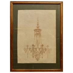 Illustrazione di lampadario a più rami di artigianato artistico attribuito ad Amor Fenn