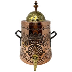 Antique 18th Century Copper and Brass Original Spigot Tea Dispenser