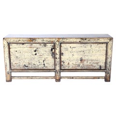 Vintage Two-Door Server in Original Paint Patina with Lacquer over Glaze