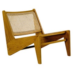 Chaise Kangourou à assise et dossier cannés avec cadre en chêne naturel, Cassina