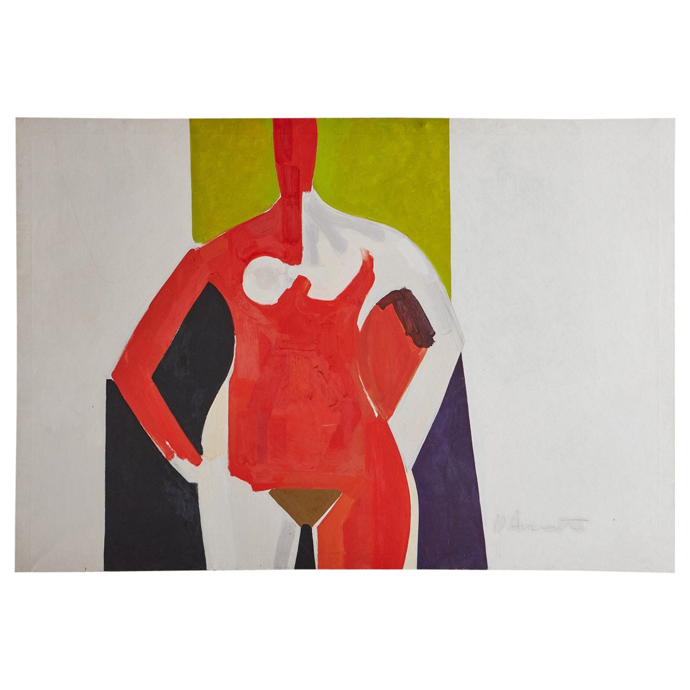 Figural Modern Painting on Canvas by George D'Amato, 1990s For Sale