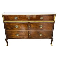 Maison Jansen Mahogany Commode or Chest, Bronze Mounted, Directoire Style, 1940s