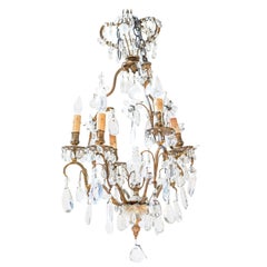 Bronze and Crystal French Fixture