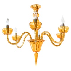 Amber Murano Chandelier Circa 1960s